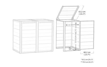 240L Bin Hideaway Extension - Grey
